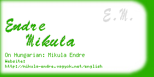 endre mikula business card